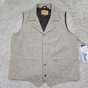 Powder River‎ Vest Mens XL Grey Wool Heather Solid Casual Frontier Outdoor